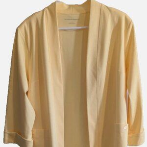 Allison Daley Womens Size L 3/4 Sleeve Yellow Knit Jacket Pockets NWT